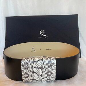 Alexander McQueen Belt Black Leather Snake Skin
